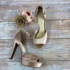 Jessica Simpson Pink Beeya Two-Piece Platform Sandals 9.5M