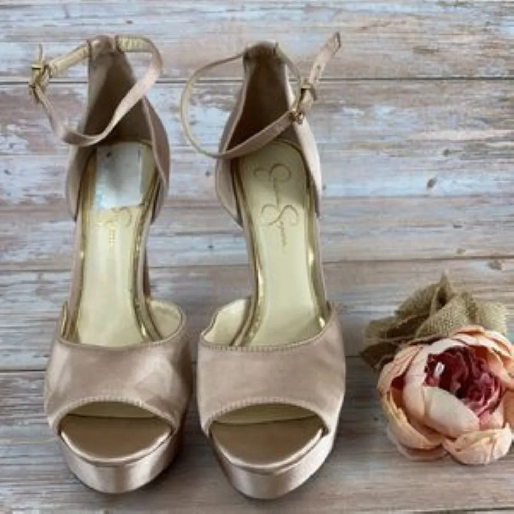 Jessica Simpson Pink Beeya Two-Piece Platform Sandals 9.5M