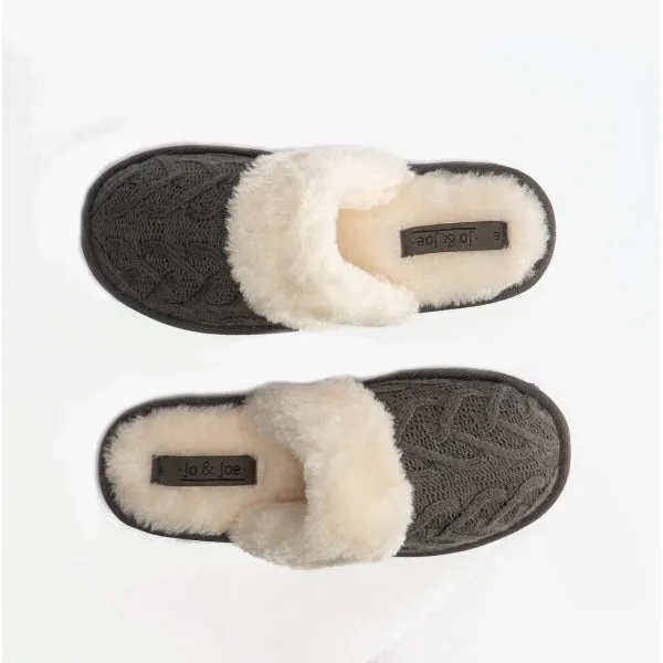 Jo & Joe MEGAN Womens Mule Slippers Grey