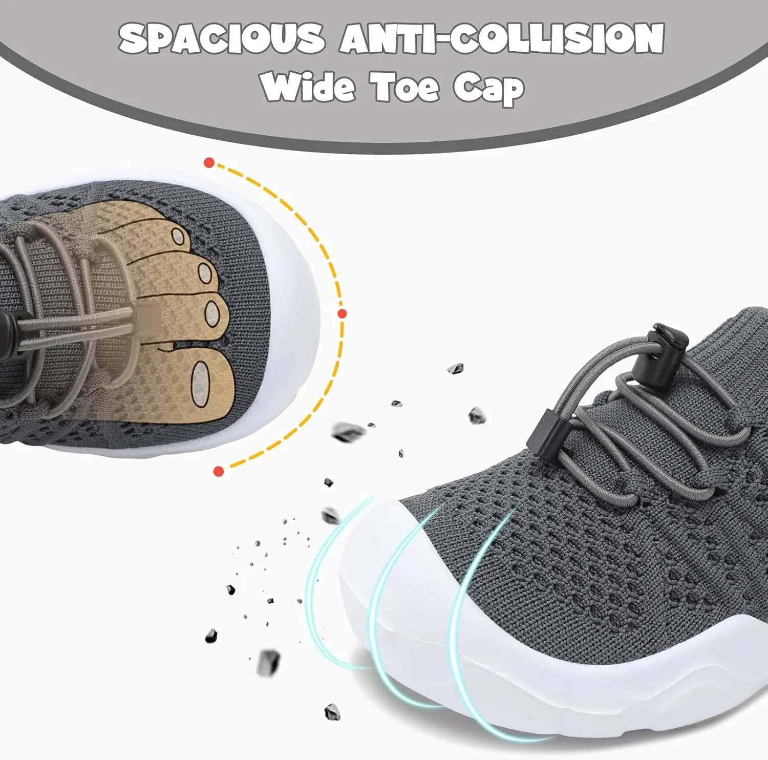 JOINFREE Toddler Shoes Boys Girls Wide Barefoot Shoes Slip On Sneakers for Toddler Kids Breathable Walking Shoes Lightweight Outdoor Tennis Shoes