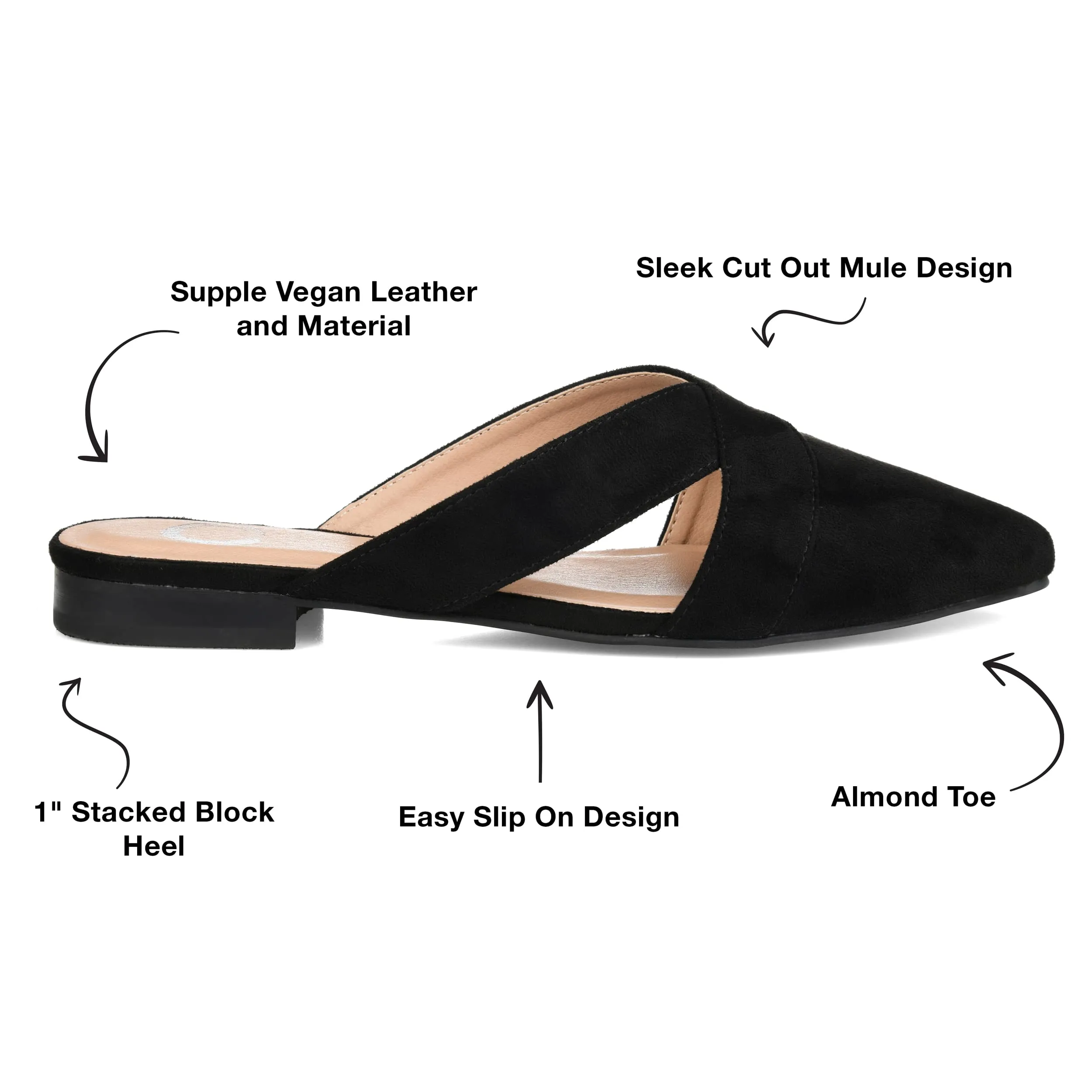 Journee Collection Giada Mule Black 11 M