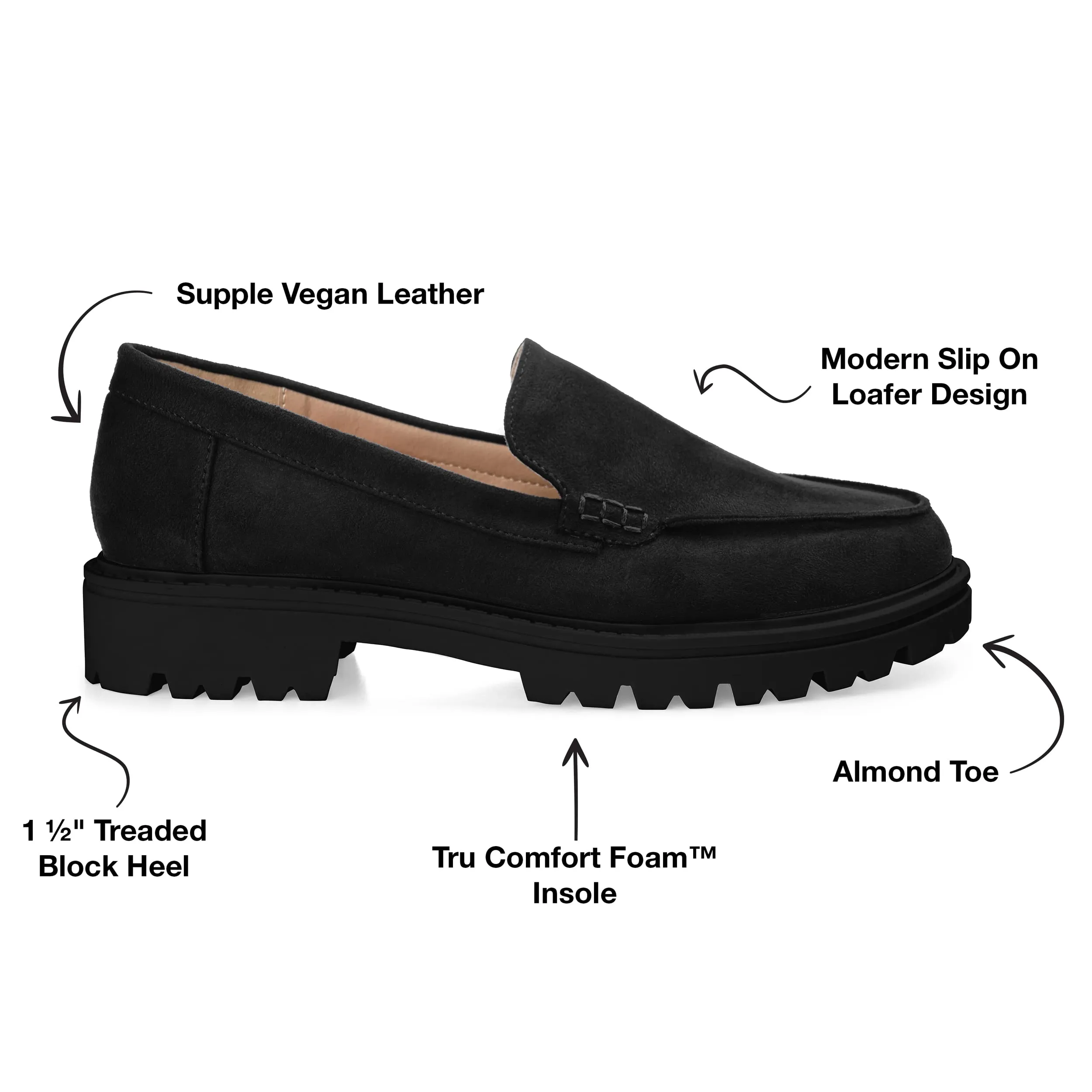 Journee Womens Erika Tru Comfort Foam Narrow Width Slip On Loafer