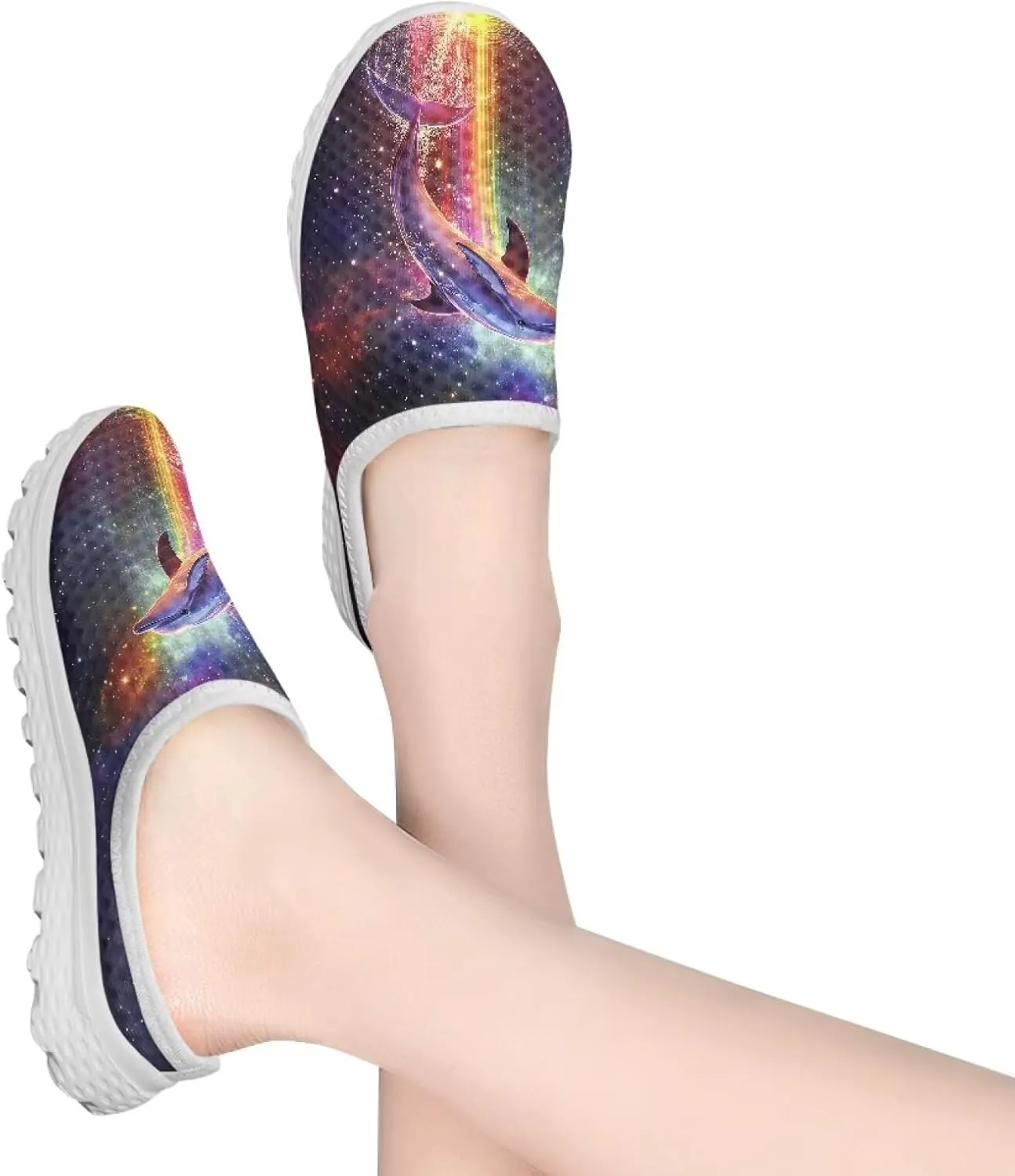 JoyLamoria Animal Pattern Womens Shoes Mule House Walking Backless Casual Slip on Sport Fashion Lightweight Mesh