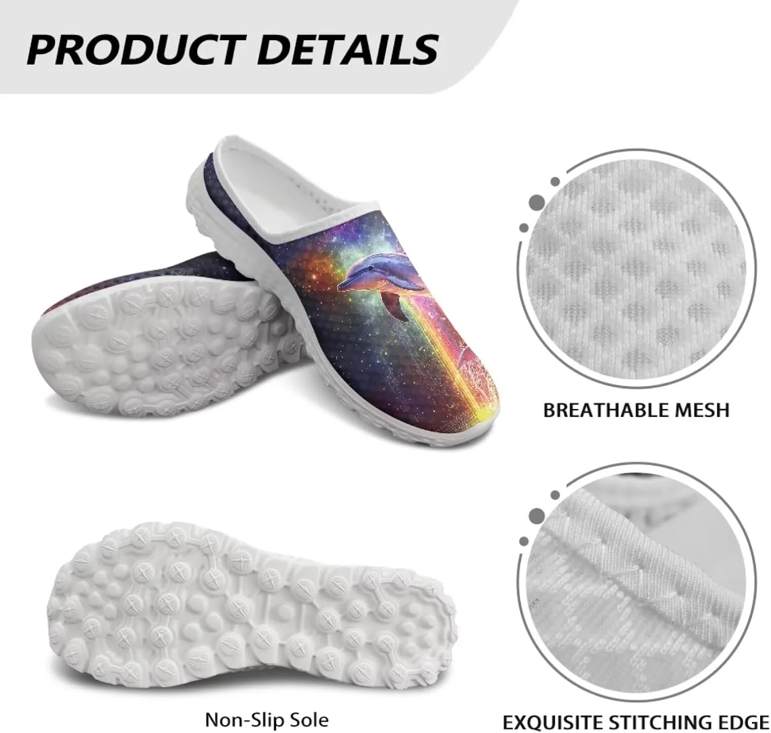JoyLamoria Animal Pattern Womens Shoes Mule House Walking Backless Casual Slip on Sport Fashion Lightweight Mesh