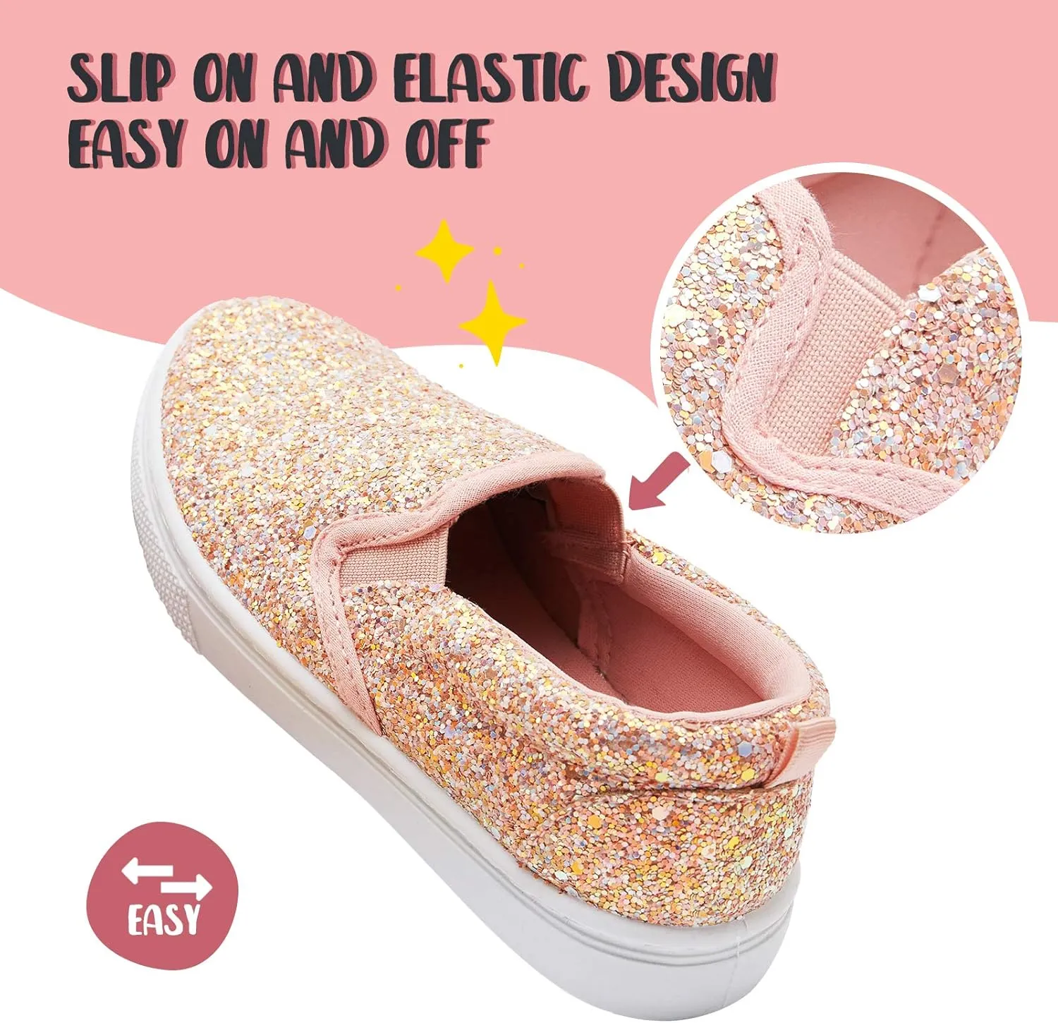 K KomForme Kids Shoes Toddlers Canvas Sneakers Slip on Walking Tennis Shoes for Boys Girls(Toddler/Little Kids/Big Kids)