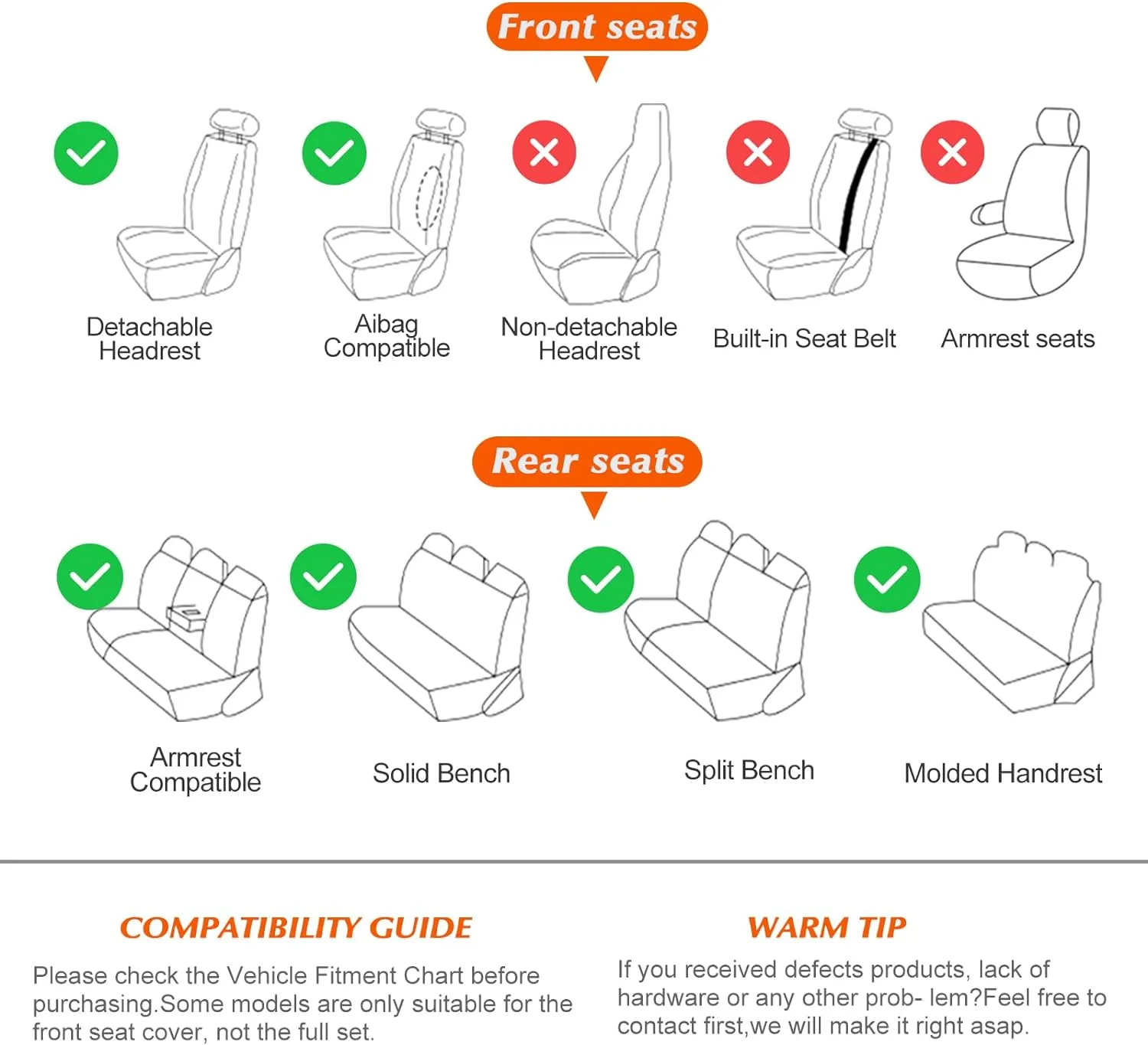 KEYOOG Universal 2-Seater Waterproof Breathable Nappa Leather Car Seat Covers Full Set, Fit for Front Seats, Compatible with Honda Civic, Toyota Corolla Venza, Jeep Cherokee, Fit Most Sedans SUV Brown
