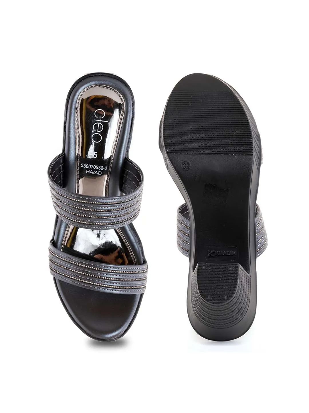 Khadim Cleo High Heel Block Mule Slip On Sandal for Women