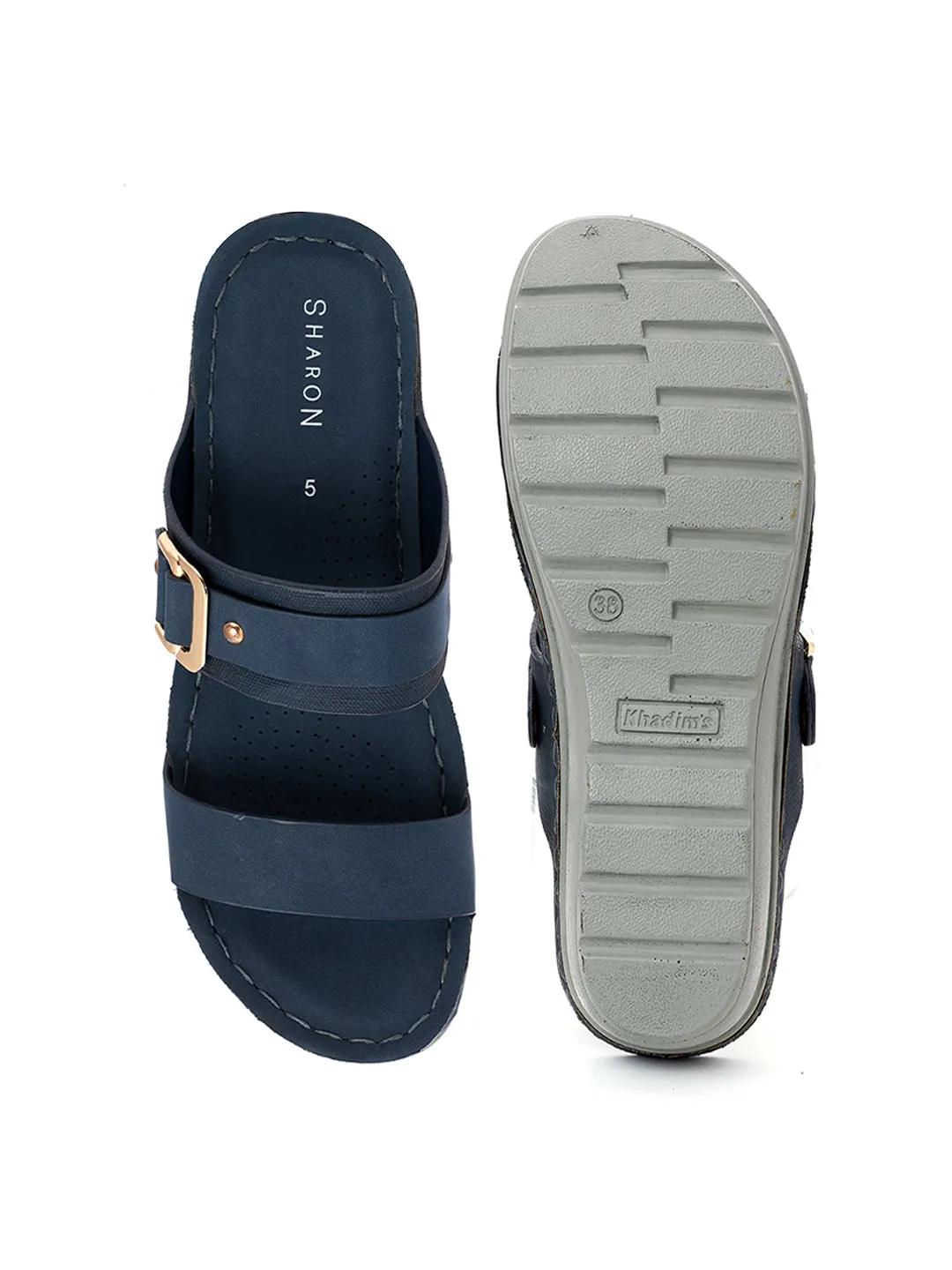 Khadim Sharon Wedge Heel Mule Slip On Sandal for Women