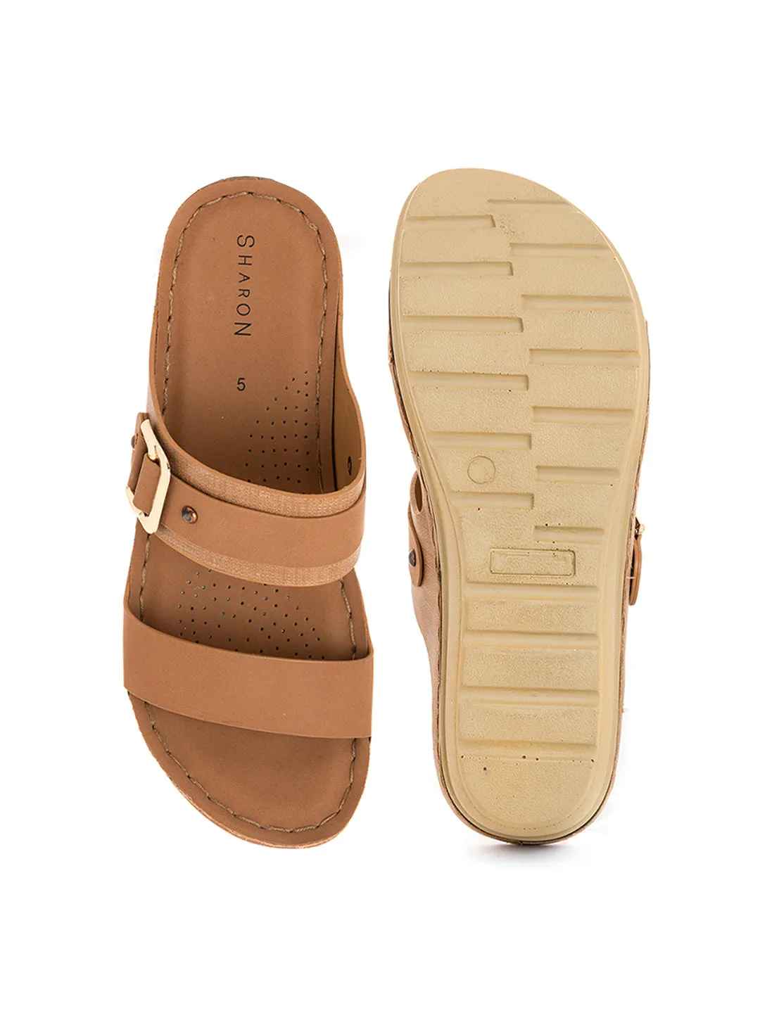 Khadim Sharon Wedge Heel Mule Slip On Sandal for Women