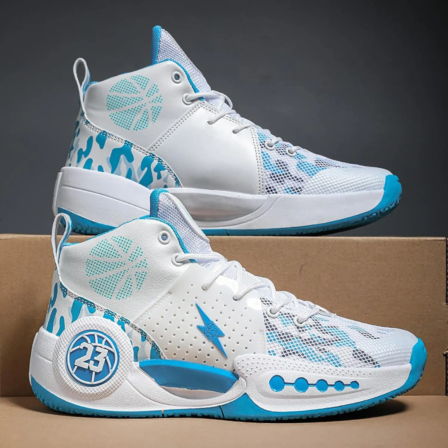 Kids Basketball Shoes Boys Girls High Top Sneakers Comfy Breathable Outdoor Cushioning Athletic Shoes for Training Running
