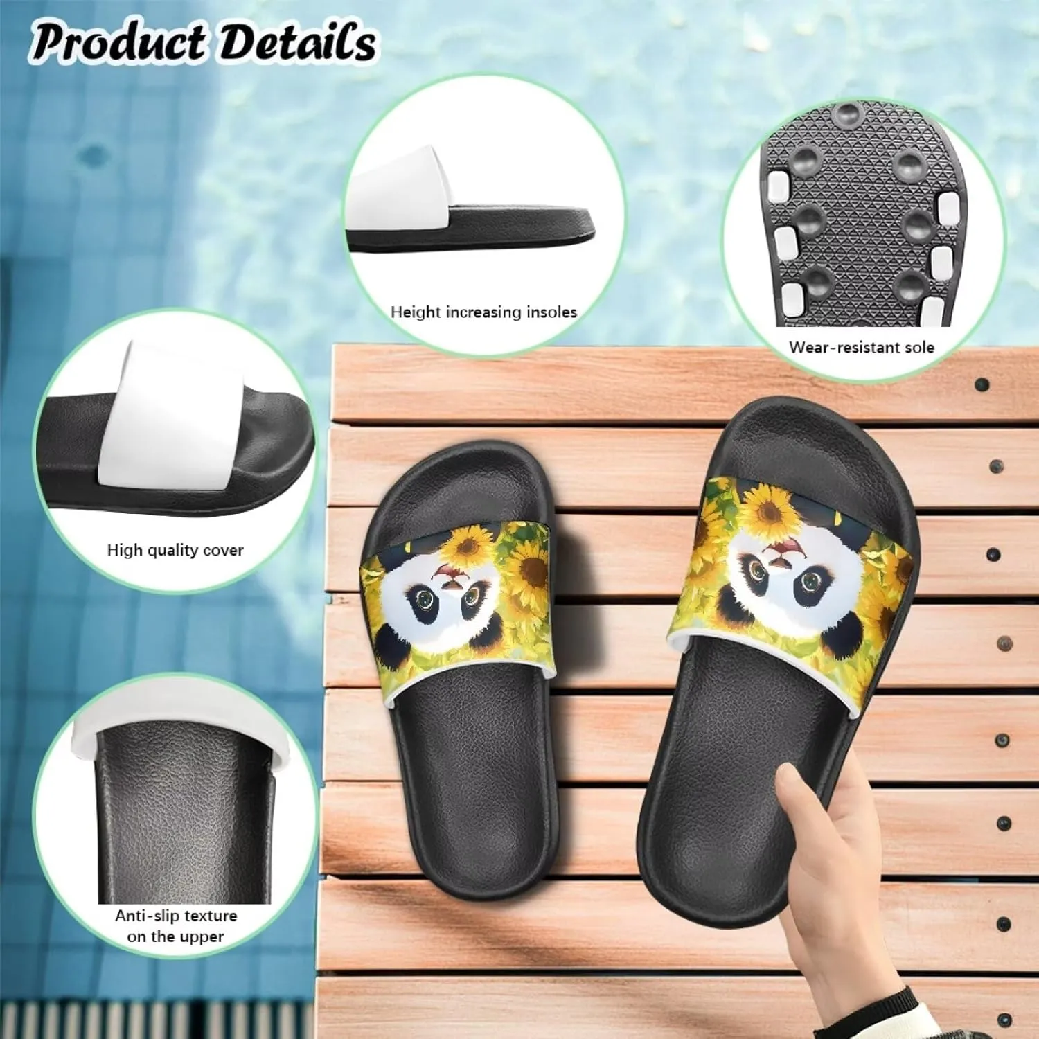 Kids Slide Sandals Footbed Sandal Comfort Toddler Slip On Summer Slippers for Beach Pool Little Big Kid