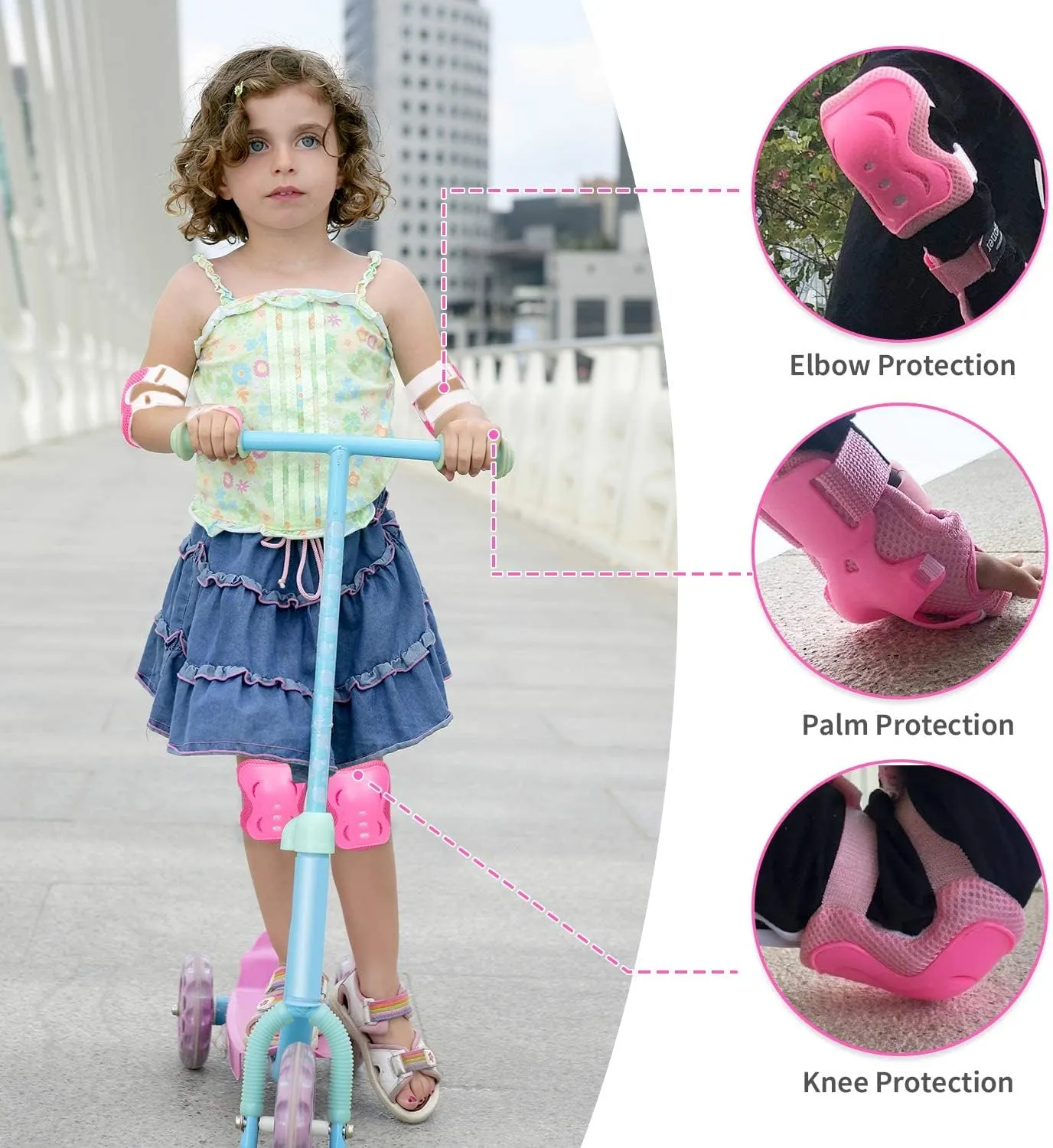 Kids/Youth Knee Pads Elbow Pad Wrist Guards Protective Gear Set, for Child Roller Skates, Cycling Bike, Skateboard, Inline Skatings, Scooter Riding, BMX Bike, and Other Outdoor Sports Activities