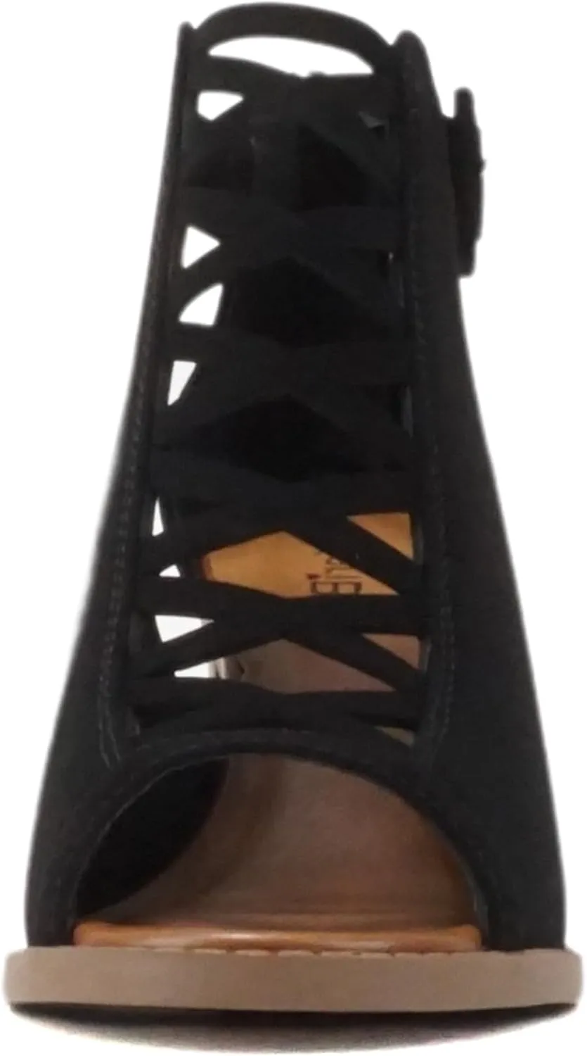 Kira - Women Open Toe Crisscross High Heel Fashion Sandal with Adjustable Ankle Strap and Back Zipper