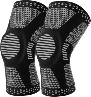 Knee Support Knee Brace for Men Women 2 Pack,Knee Compression Sleeves for Working Out, Running, Basketball, Gym, Weightlifting,Black-XL
