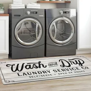 KOZYFLY Non Slip Laundry Rug & Kitchen Rug - 20"x60", Light Grey, Washable, Waterproof Mudroom Floor Carpet Runner & Farmhouse Laundry Room Decor