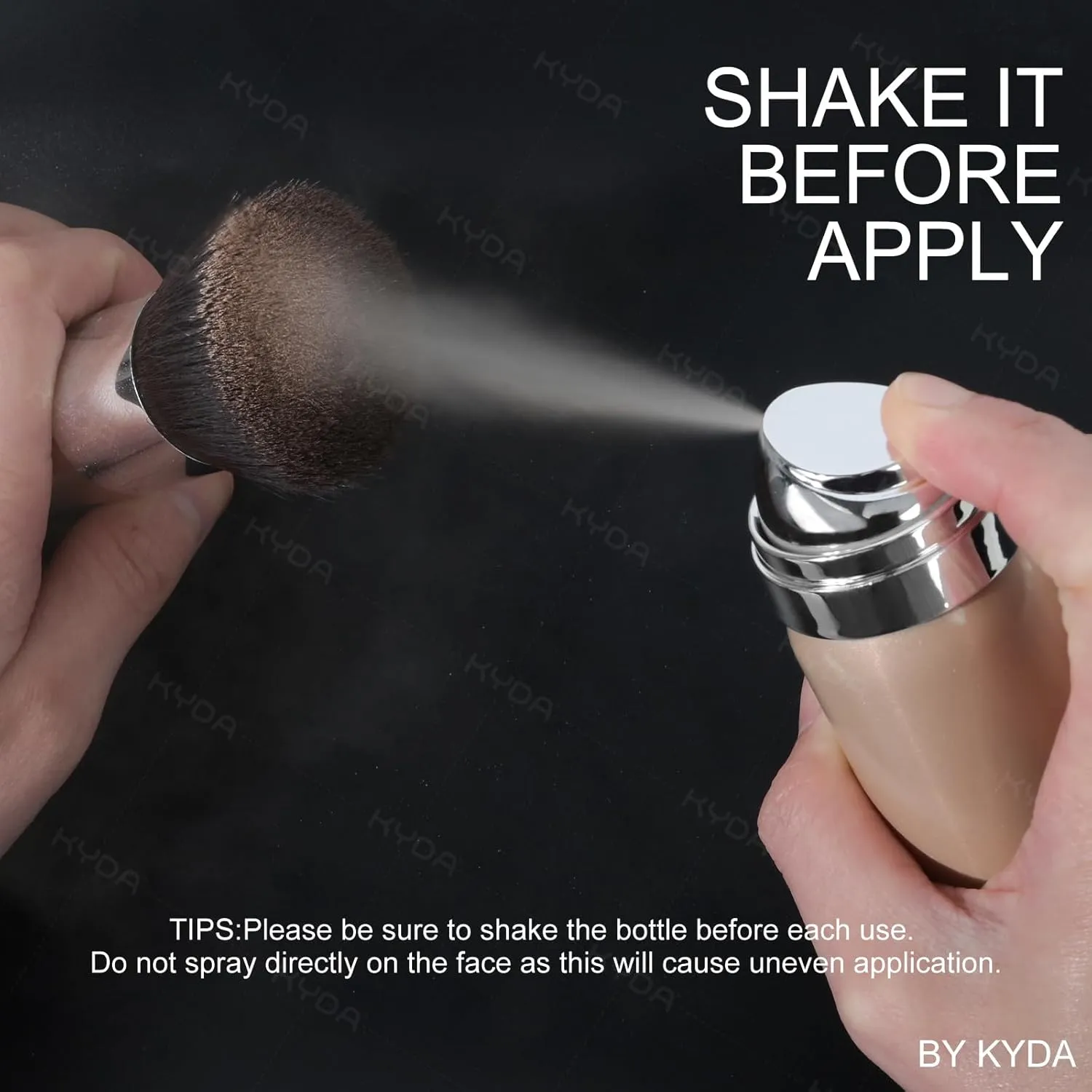KYDA AirBrush Foundation Spray, Silky Foundation Mist Makeup, Flawless Coverage for Smooth Creamy Nude Finish, Breathable Blendable Lasting Formula-#125 Nude Beige