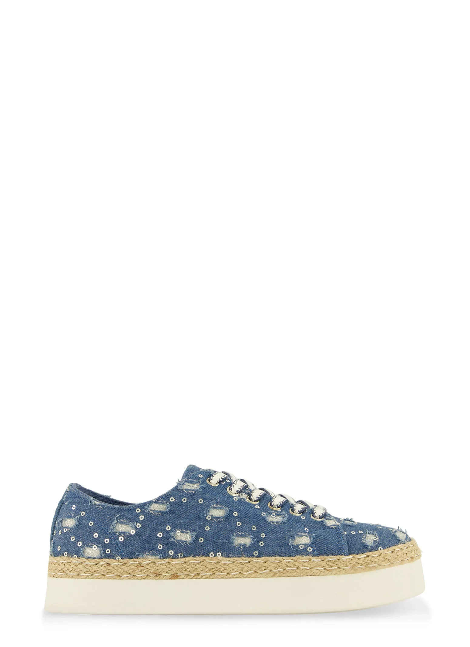 Lace Up Espadrille Platform Sneakers