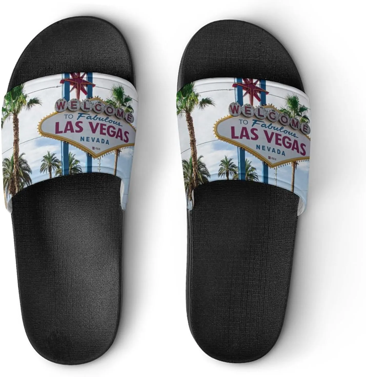 Las Vegas Unisex Non-Slip Home Slippers Open-toe Outdoor Indoor Slide Shoes Shower Sandals