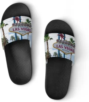 Las Vegas Unisex Non-Slip Home Slippers Open-toe Outdoor Indoor Slide Shoes Shower Sandals