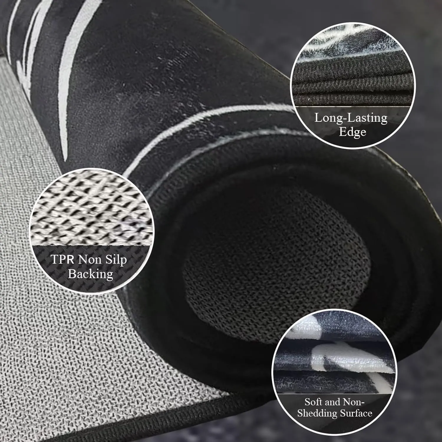 Laundry Room Rug Runner, 24"x72" Non Slip Laundry Rug Kitchen mat Machine Washable Text Design Rug Waterproof Mudroom Floor Carpet Runner Stylish Versatile Farmhouse Rugs Decor