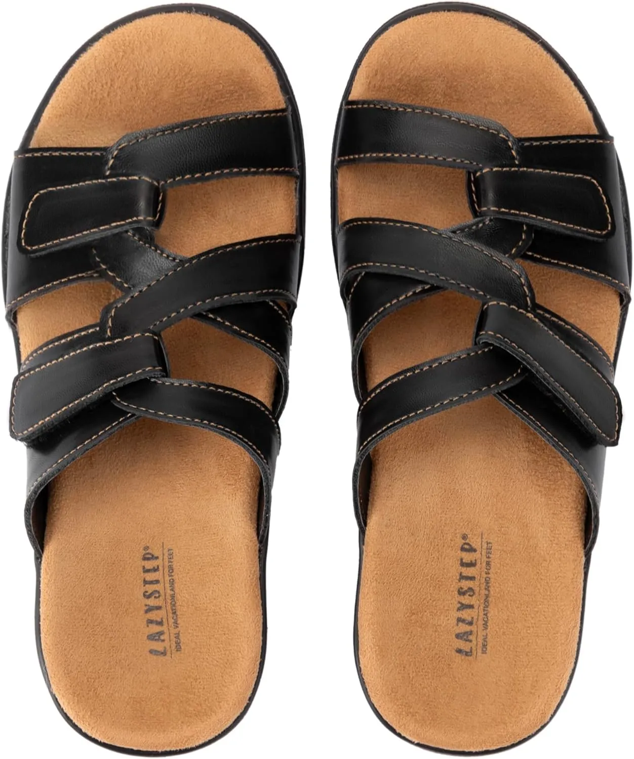 LazyStep Women's Orthotic Slide Sandals with Arch Support & Adjustable Straps