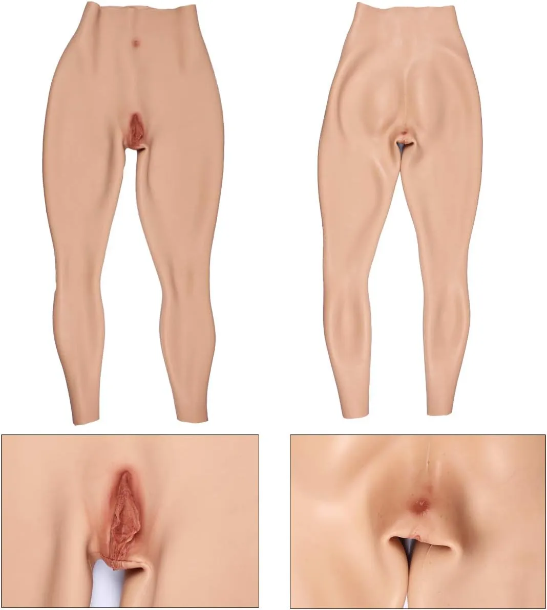 Liifun Crossdressing Silicone Pants Realistic Fake Vagina Underwear Hip Enhancer Trousers for Cosplay Transgender