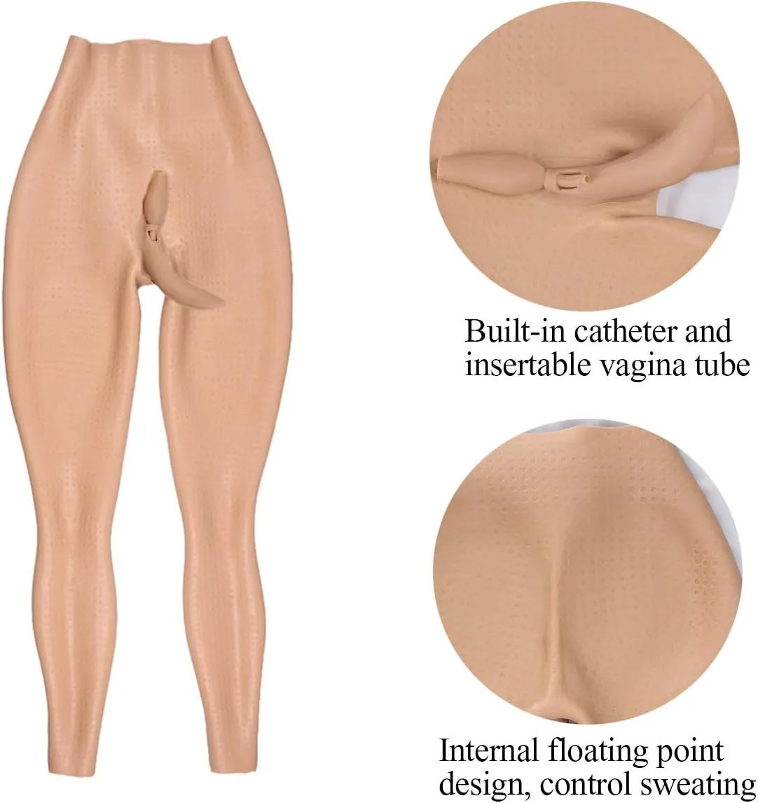 Liifun Crossdressing Silicone Pants Realistic Fake Vagina Underwear Hip Enhancer Trousers for Cosplay Transgender