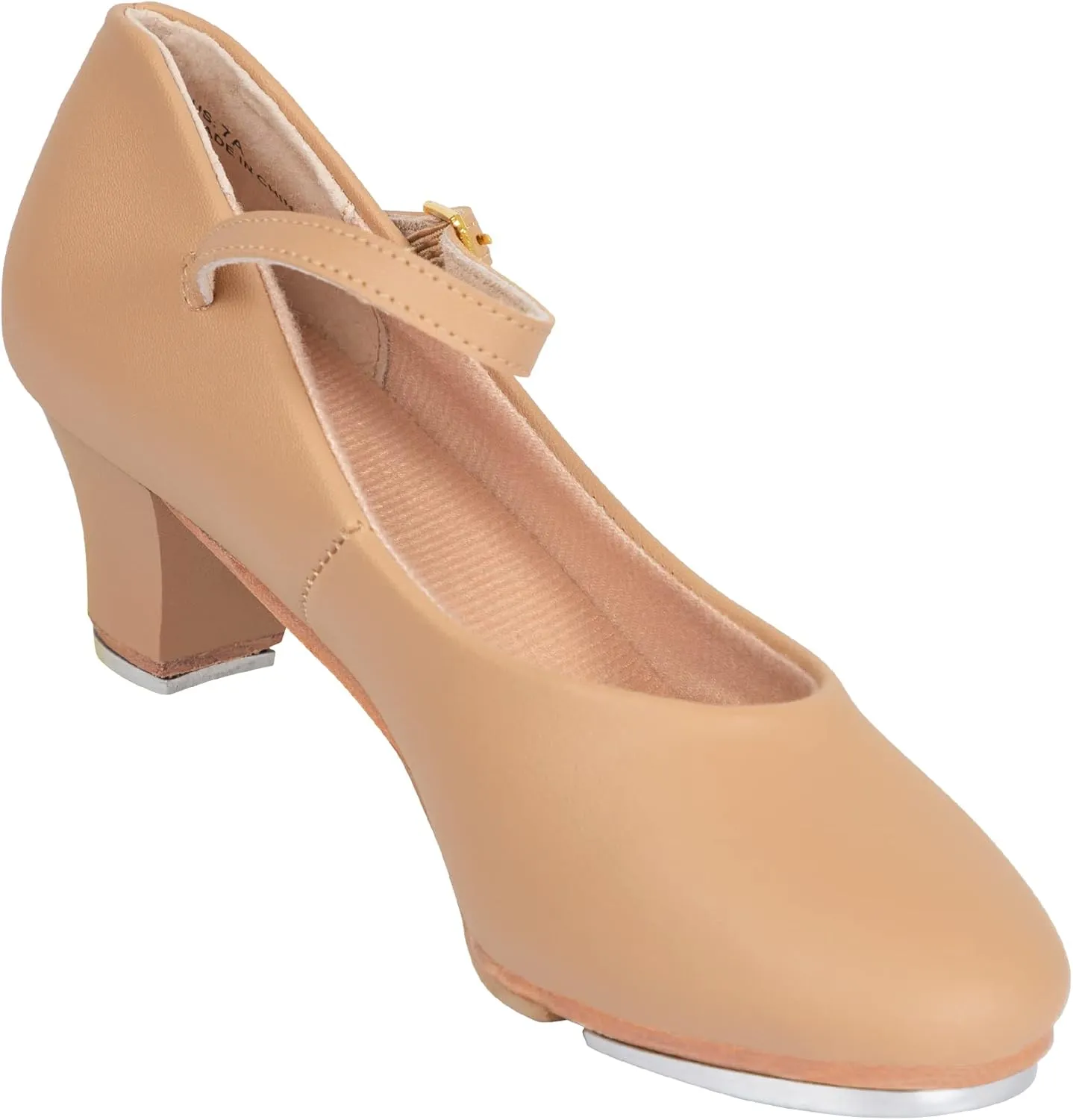 Linodes PU Leather Ankle Strap Character Tap Shoe 1.55'' Dance Shoes for Women