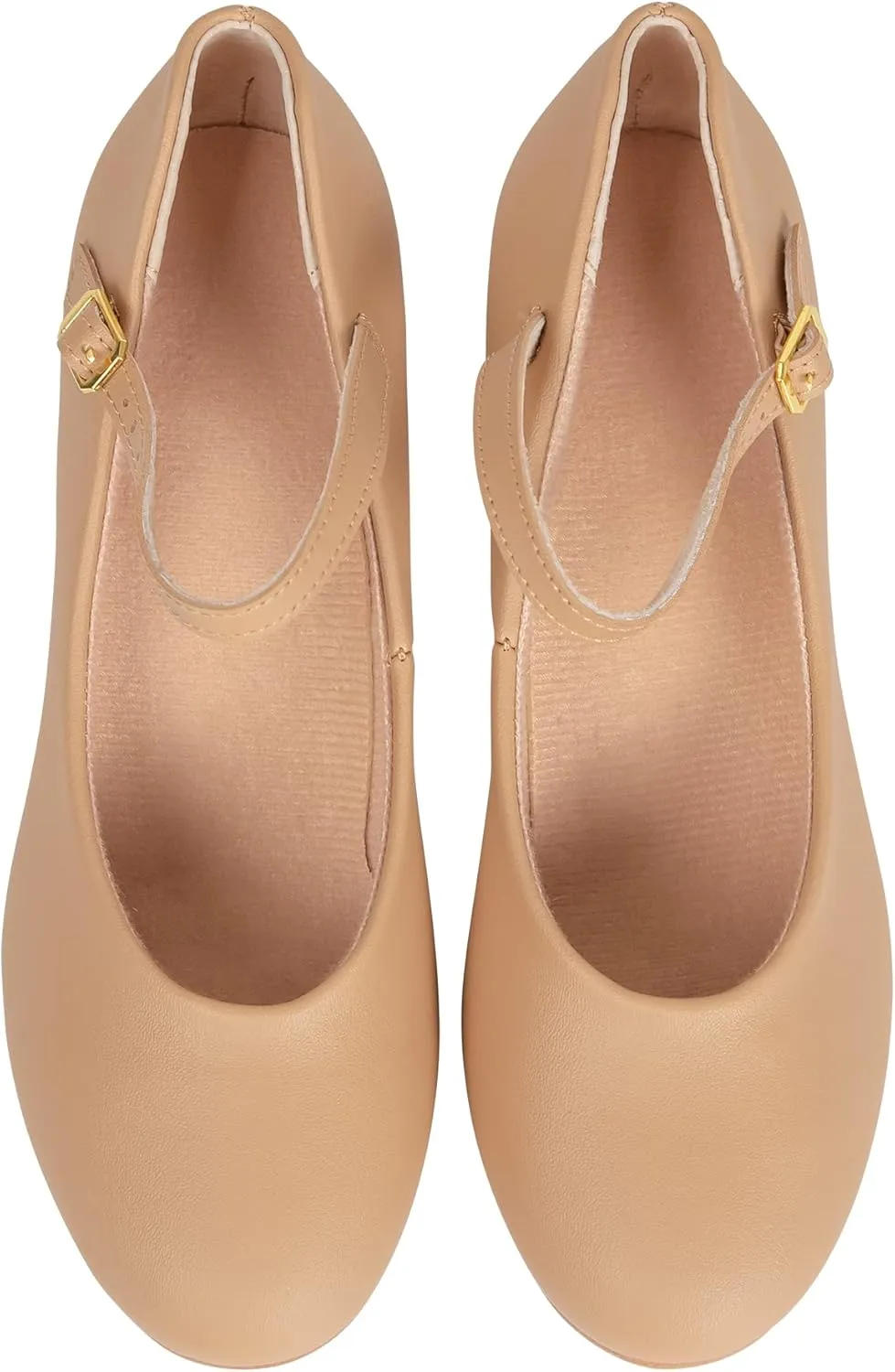 Linodes PU Leather Ankle Strap Character Tap Shoe 1.55'' Dance Shoes for Women
