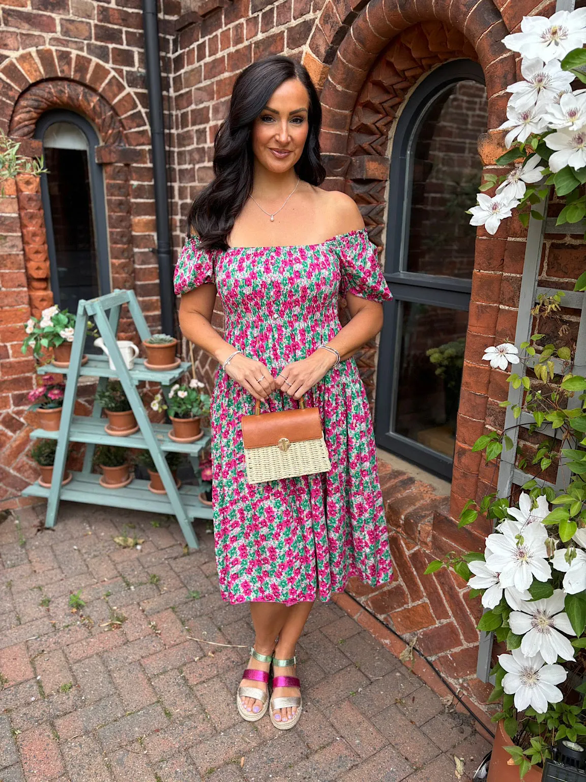 Lipstick Ditsy Floral Dress Veronica