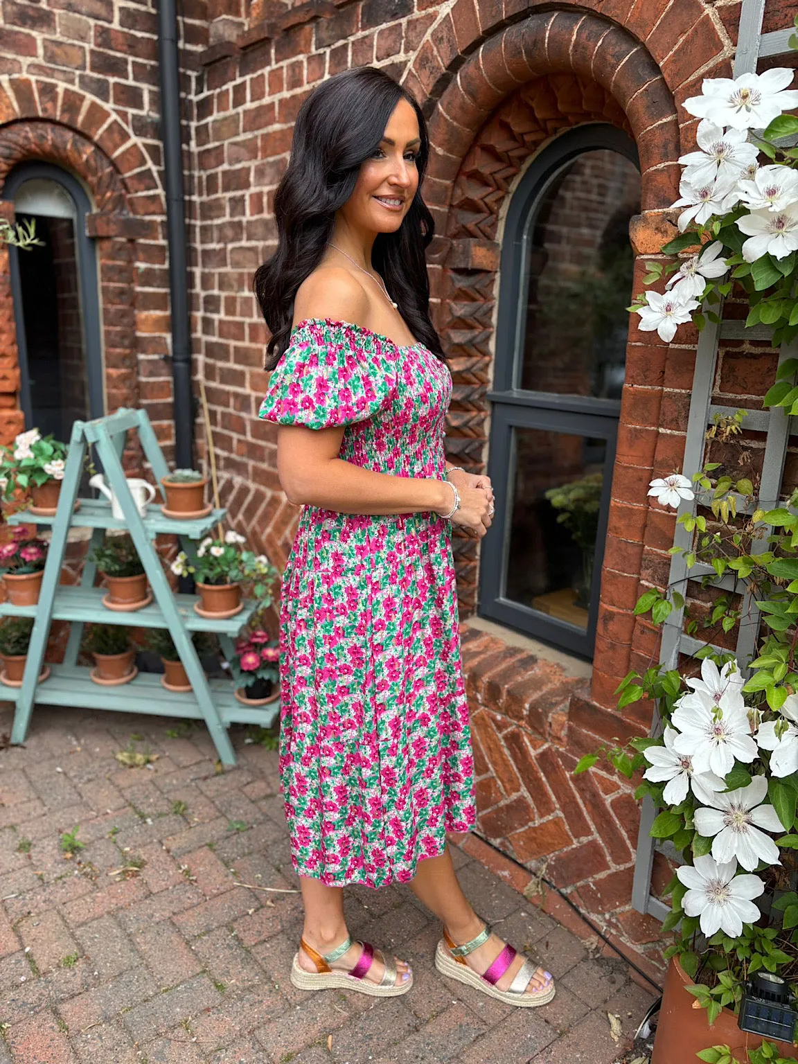 Lipstick Ditsy Floral Dress Veronica