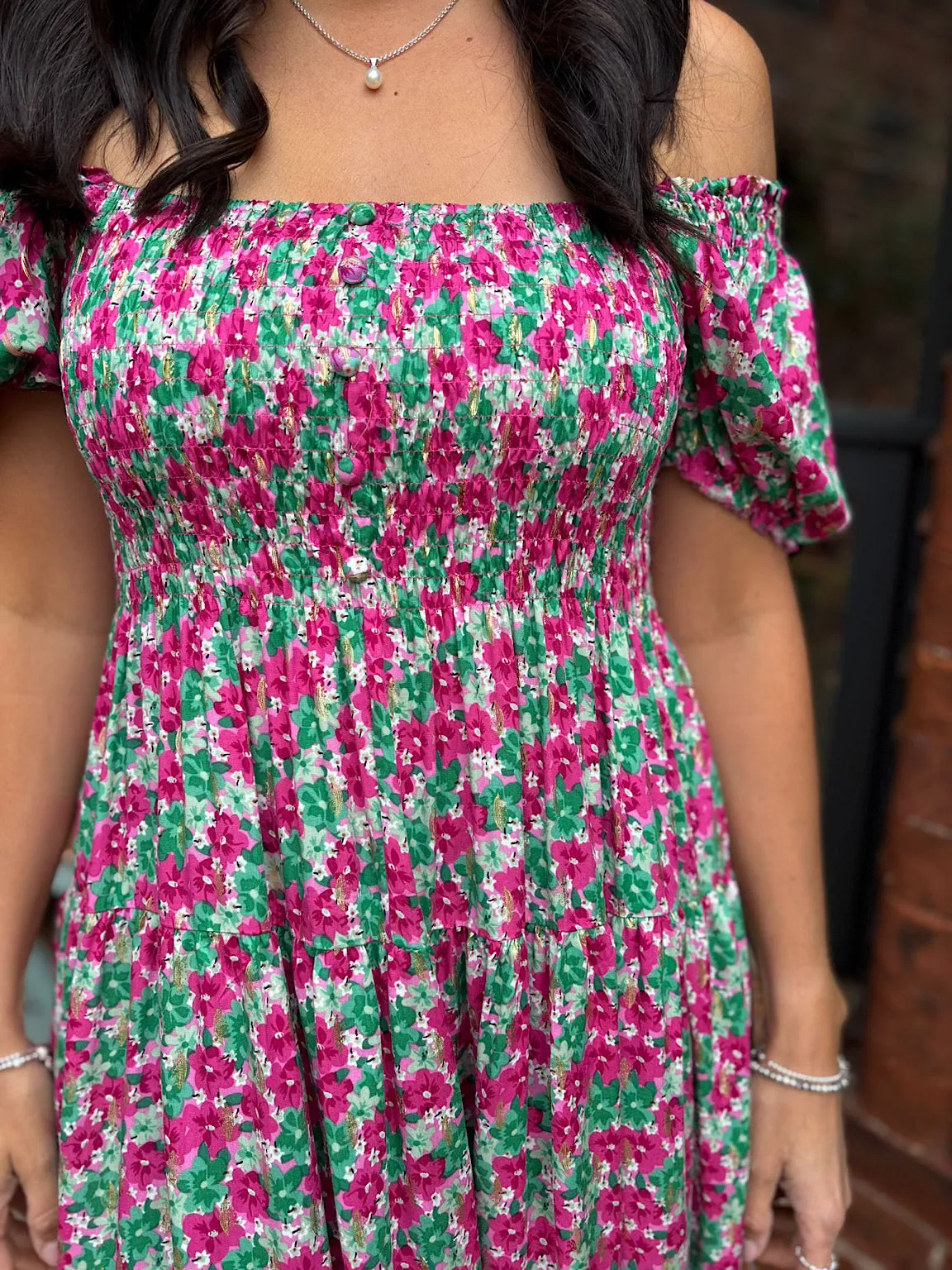 Lipstick Ditsy Floral Dress Veronica