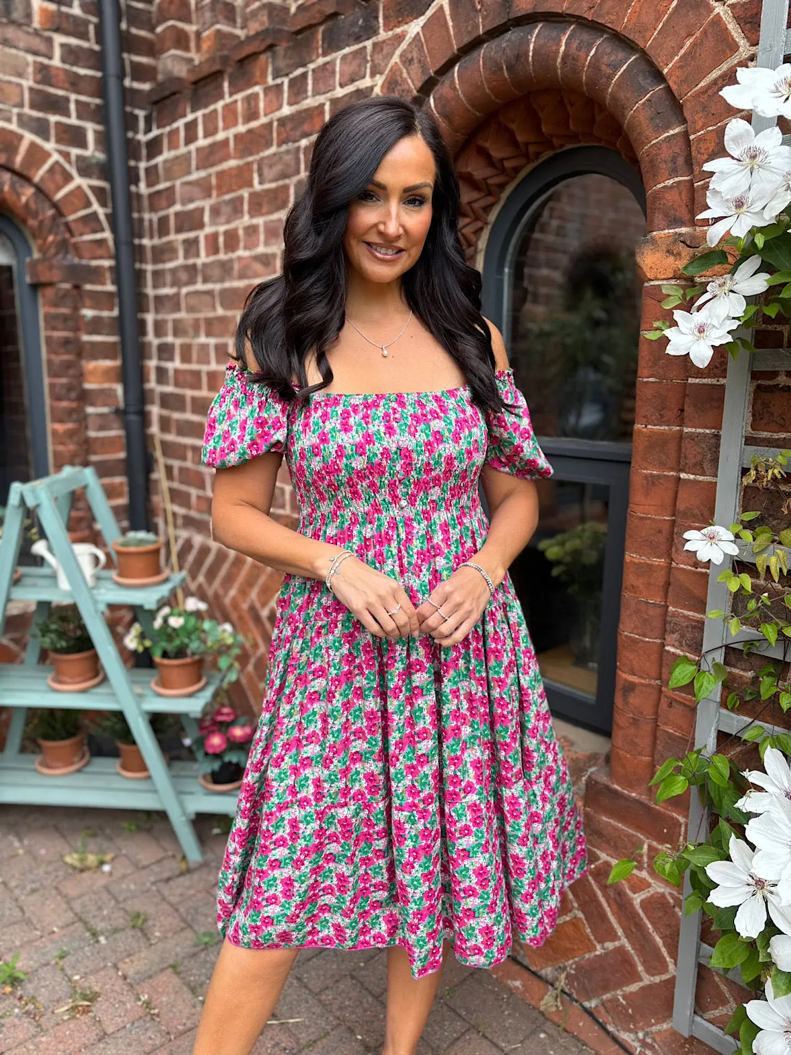 Lipstick Ditsy Floral Dress Veronica