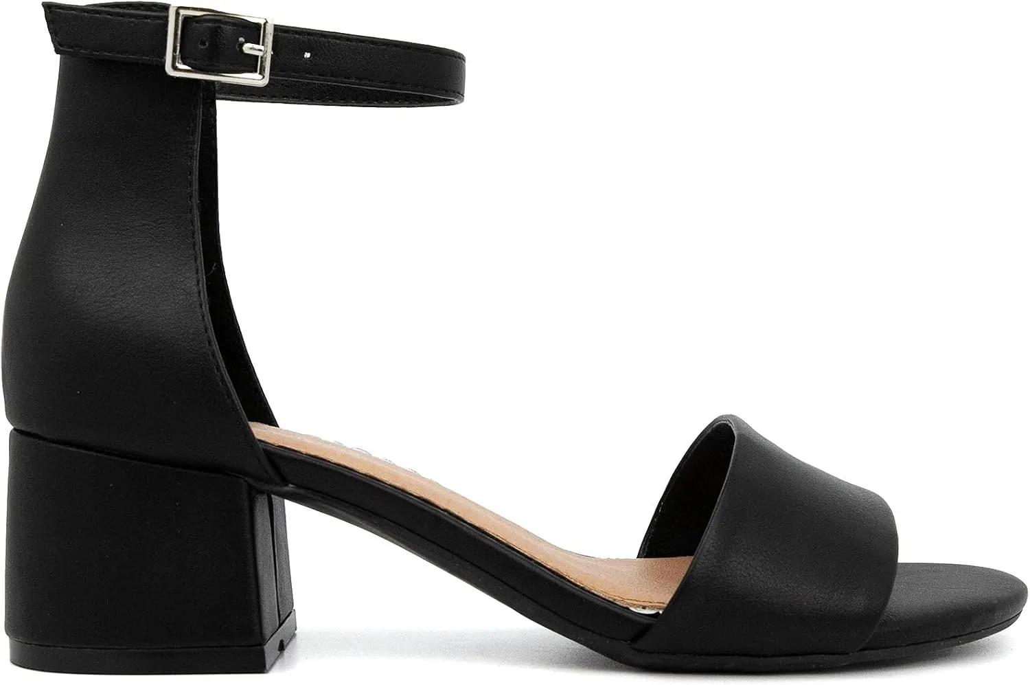 LONDON FOG Women's Nikki Low Two Piece Block Heel Dress Shoe Ladies Ankle Strap Pump Sandal
