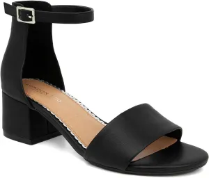 LONDON FOG Women's Nikki Low Two Piece Block Heel Dress Shoe Ladies Ankle Strap Pump Sandal