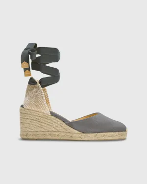 Low Carina Espadrille in Charcoal Canvas