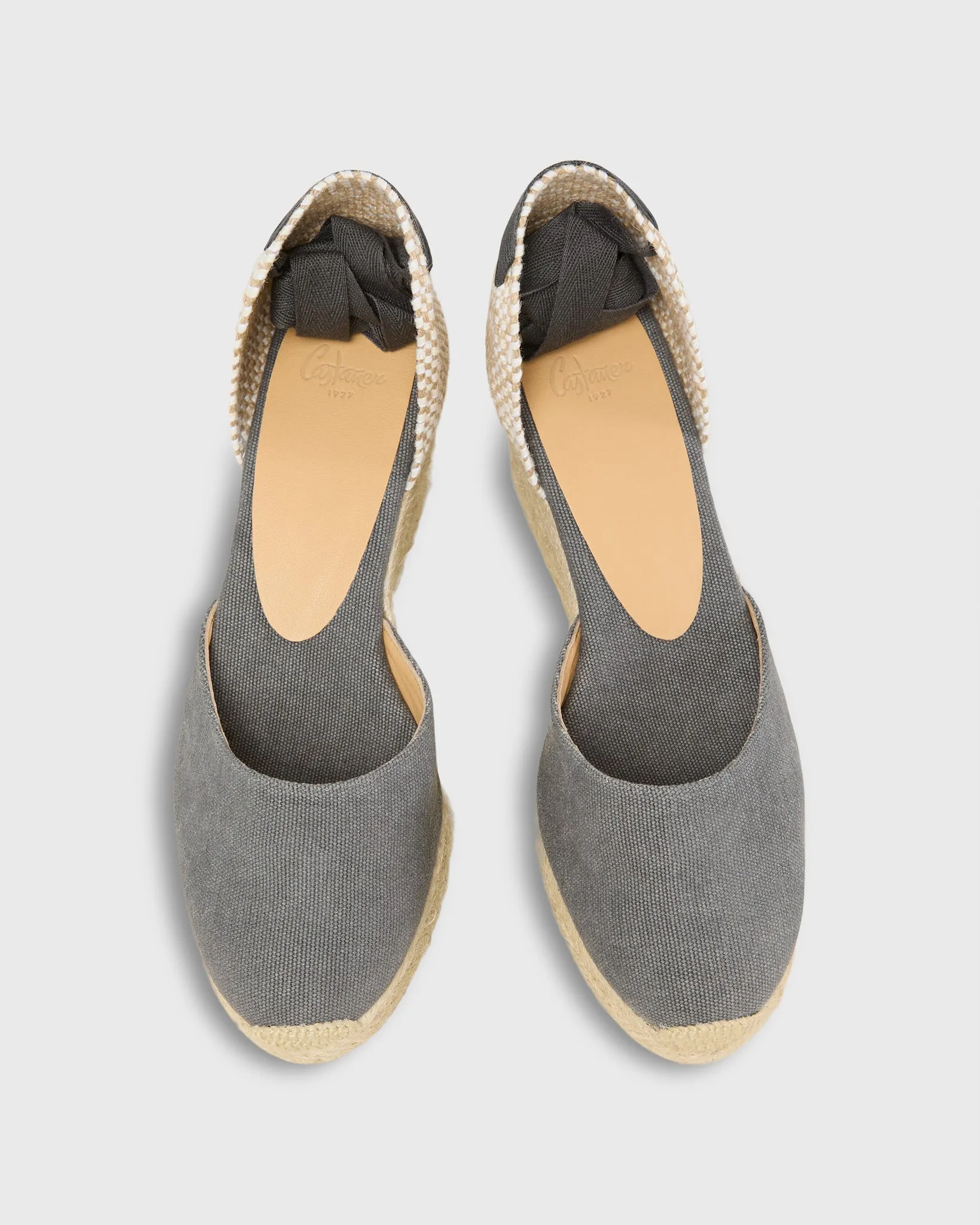 Low Carina Espadrille in Charcoal Canvas