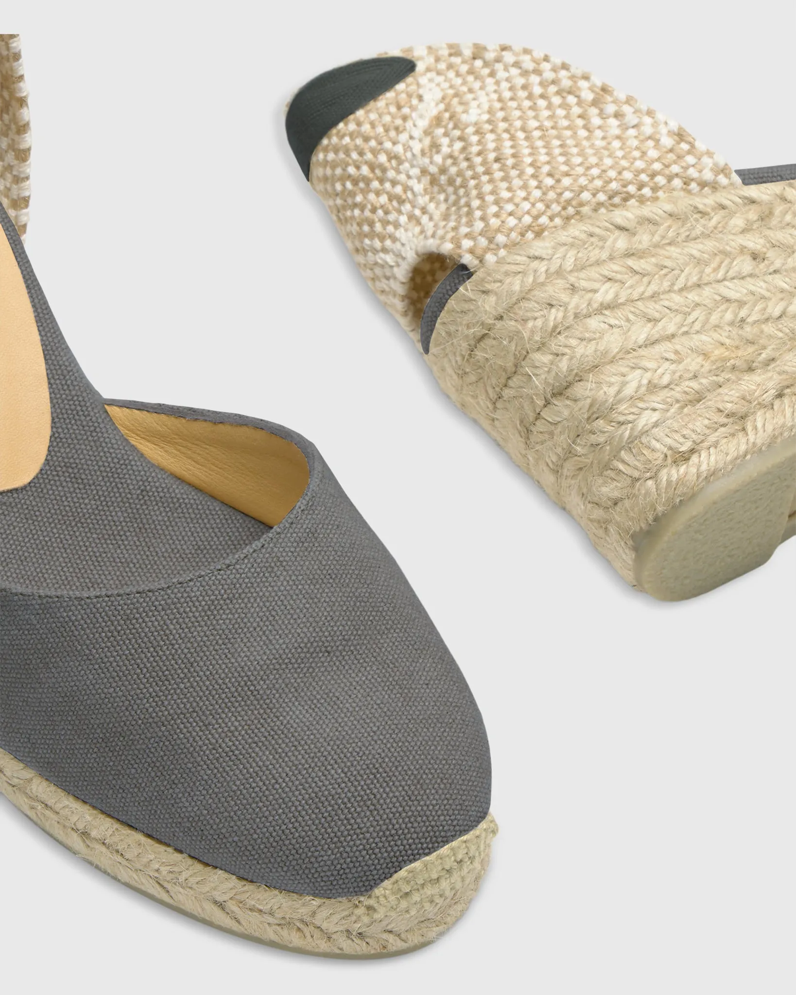 Low Carina Espadrille in Charcoal Canvas