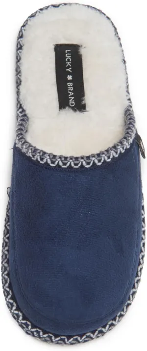 Lucky Brand Micro-Suede Memory Foam Boys Slippers - Closed Toe Plush Lined House Shoes/Kids Slippers