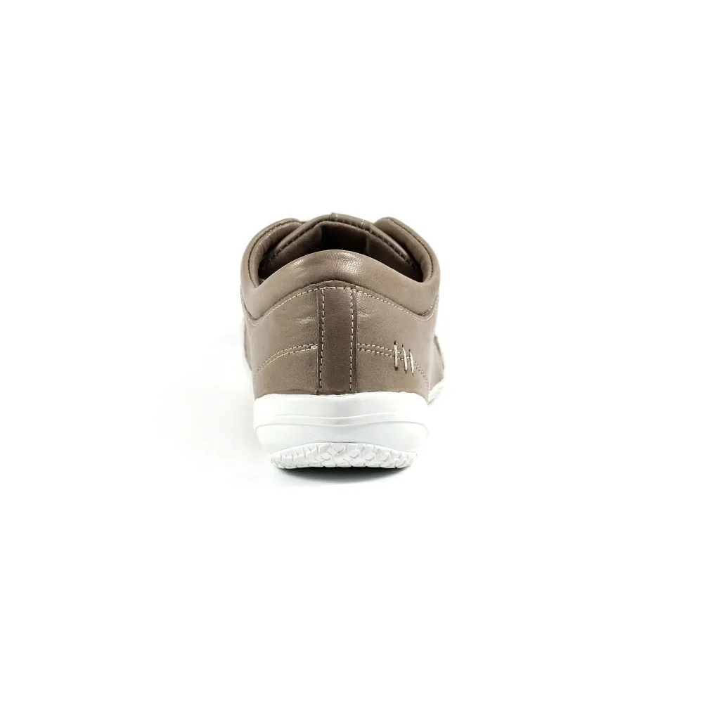 Lunar Carrick Women's Lace Leather Trainer Stone