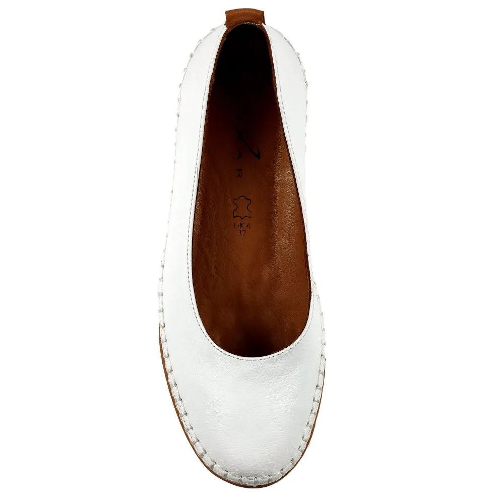 Lunar Dove Women's Slip On Leather Pump White