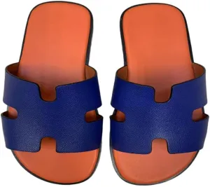 Mengchengying Mens Casual Comfortable Lightweight Fashion Genuine Leather Slip Slide Indoor and Outdoor Open Sandal Anti Slip Cushion Support