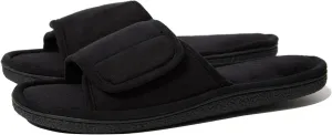 Men's Adjustable Open Toe Slippers Memory Foam Slip on Breathable House Slipper Cozy House Shoes, Comfort Anti-Skid Sole Classy Indoor Outdoor Slide Suit for All Season Wear