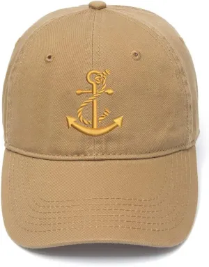 Men's Baseball Caps Anchor Embroidered Dad Hat Washed Cotton Embroidery Hat