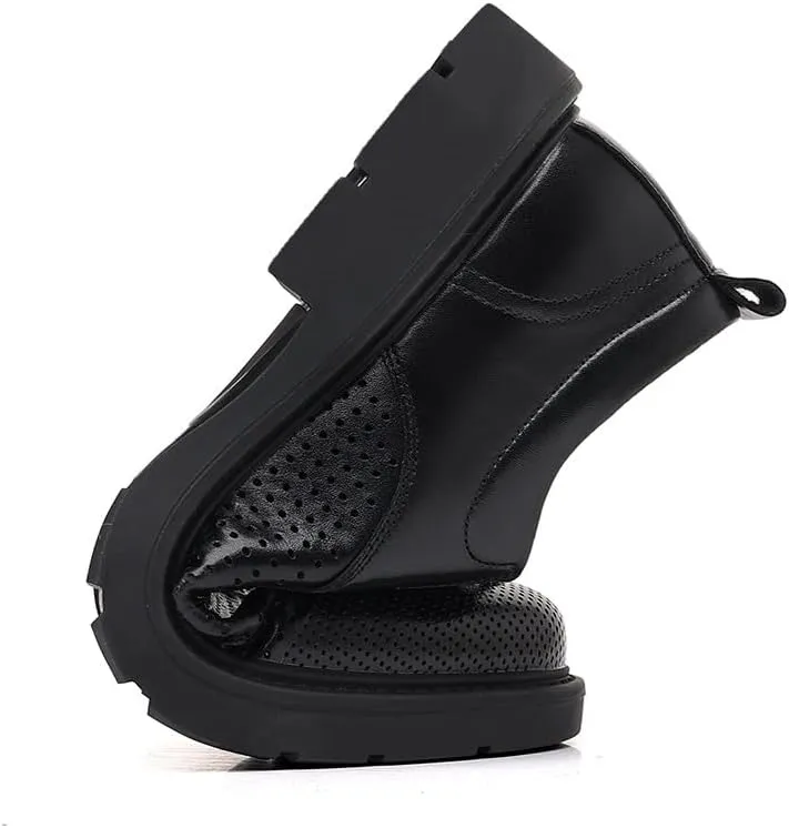 Mens Breathable Leather Dress Sandals Summer Business Formal Wedding Shoes Elevator Cut Out Genuine Leather Shoes
