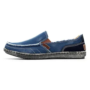 Men's breathable Washed Canvas Slip-ons Mens Espadrille Casual Flats Loafers