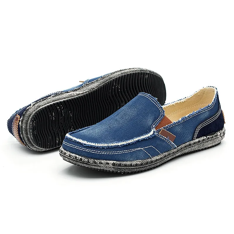 Men's breathable Washed Canvas Slip-ons Mens Espadrille Casual Flats Loafers
