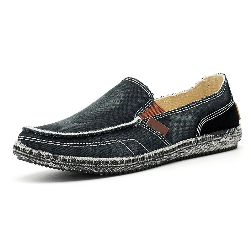 Men's breathable Washed Canvas Slip-ons Mens Espadrille Casual Flats Loafers