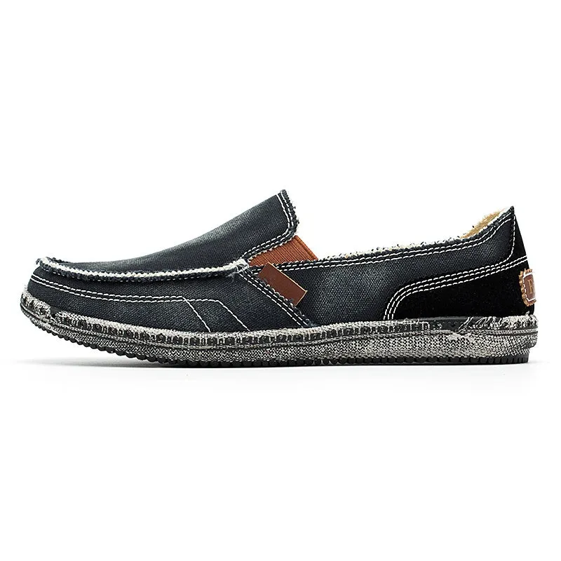 Men's breathable Washed Canvas Slip-ons Mens Espadrille Casual Flats Loafers