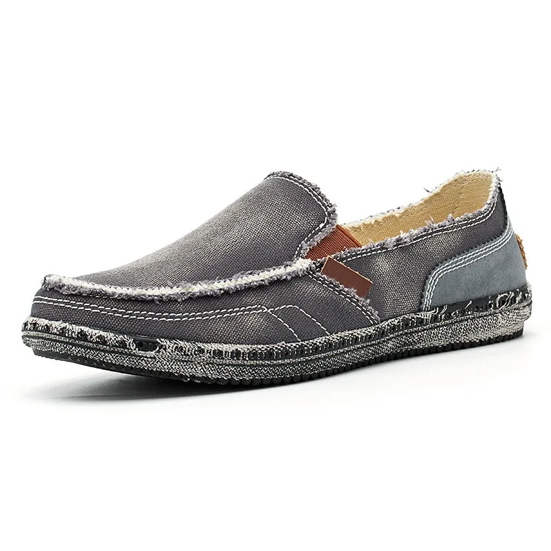 Men's breathable Washed Canvas Slip-ons Mens Espadrille Casual Flats Loafers
